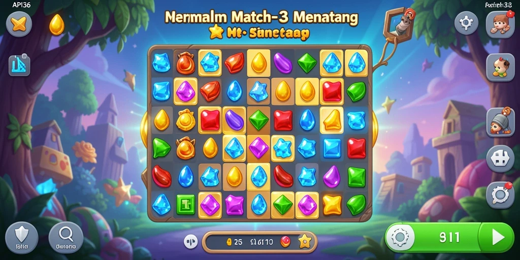 Menampilkan gameplay seru dari API36 dalam genre Match-3.