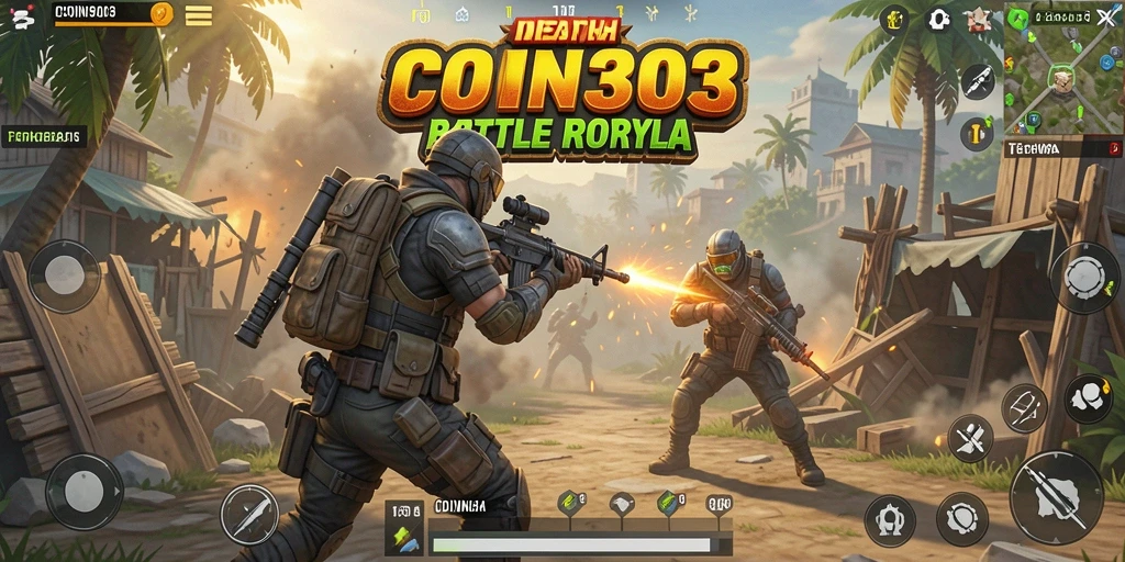 Tampilan seru gameplay COIN303 dalam arena Battle Royale.