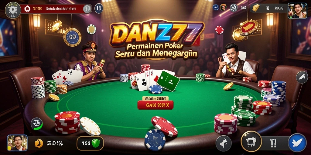 Tampilan gameplay poker yang menarik dan seru di DAN777.