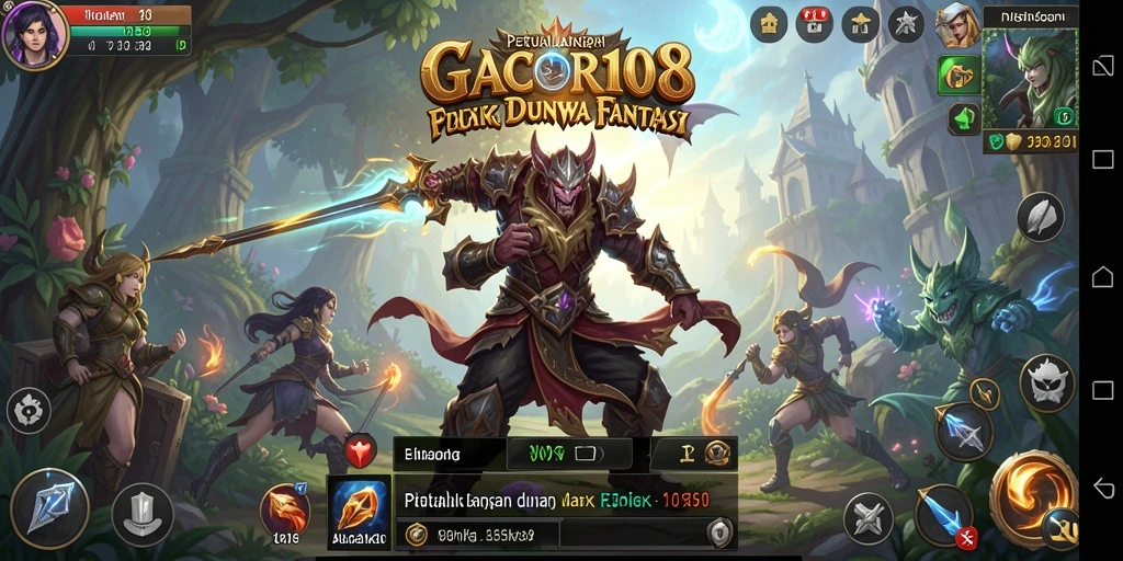 Screenshot gameplay GACOR108 menunjukkan pertarungan seru antar karakter.