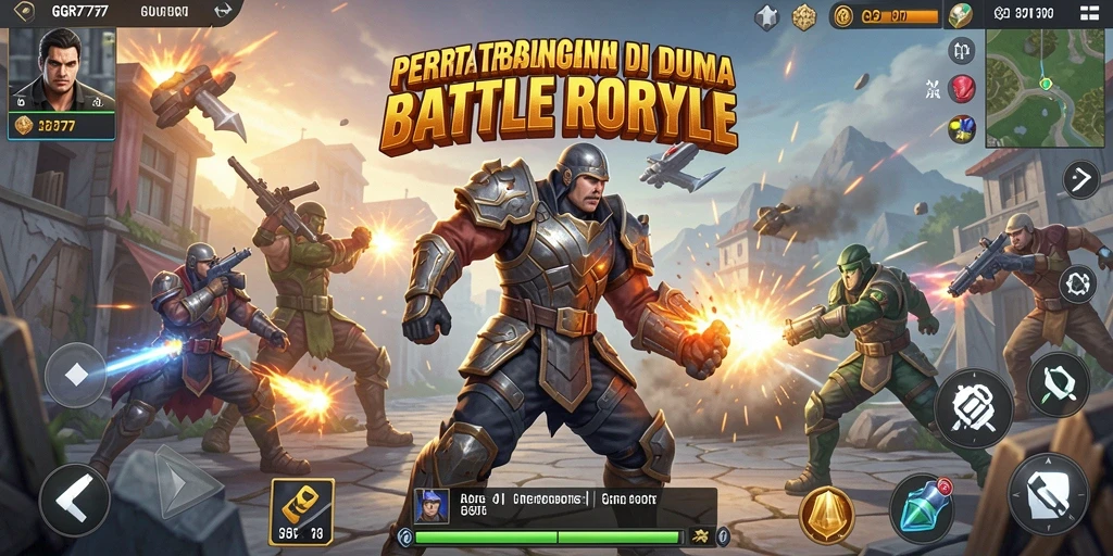 Tangkapan layar GGR7777 menampilkan pertarungan mendebarkan di medan perang Battle Royale.