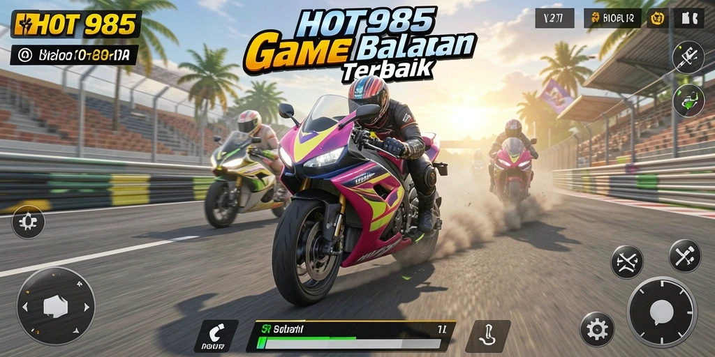 Gameplay seru dari HOT985 dengan balapan motor yang menegangkan.