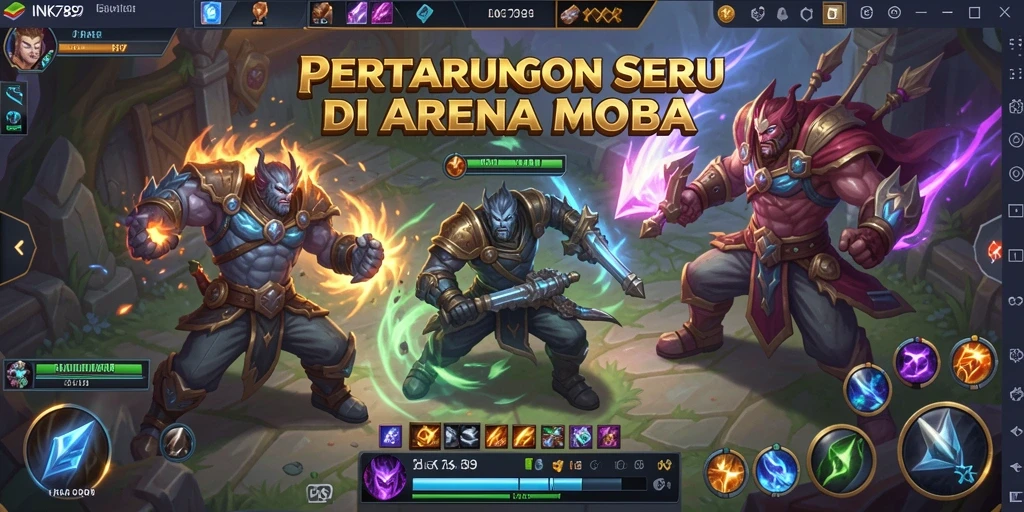 Tampilan gameplay seru dari INK789 dalam pertarungan tim.