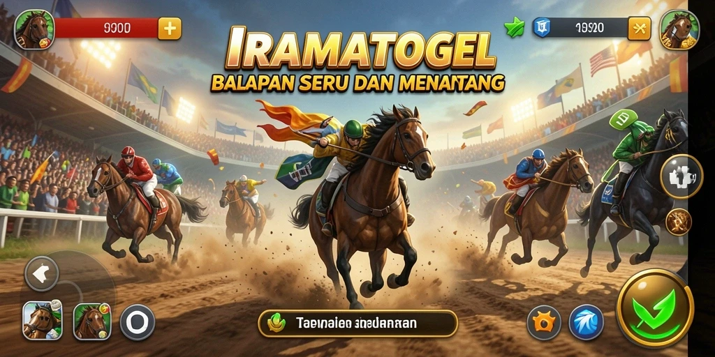Gameplay balapan seru di IRAMATOGEL dengan grafis menawan.
