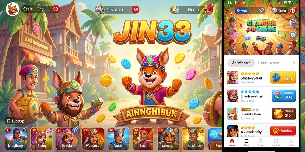 Screenshot JIN33 menampilkan aksi seru dalam permainan Arcade.