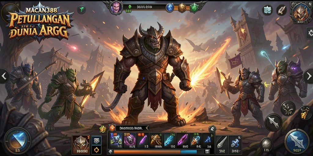 Tampilan gameplay epik dari MACAN388 dalam pertempuran ARPG.