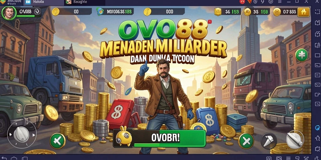 Tampilan gameplay OVO88 dalam membangun kerajaan bisnis.