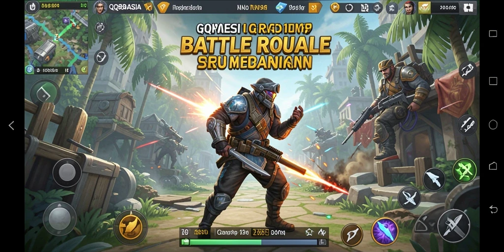 Tampilan menarik dari gameplay seru QQ88ASIA dalam pertempuran Battle Royale.