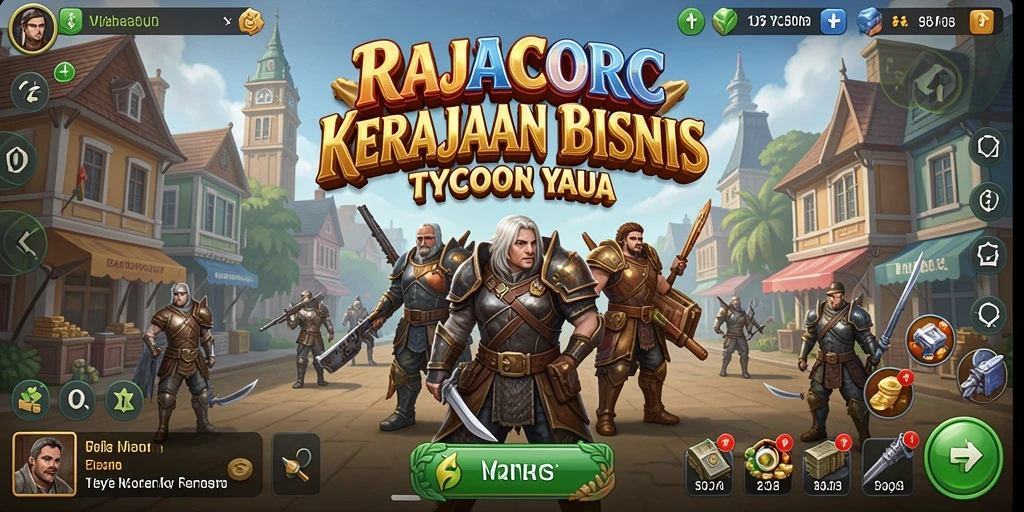Tampilan gameplay menarik dalam RAJACORC yang menunjukkan aktivitas bisnis.