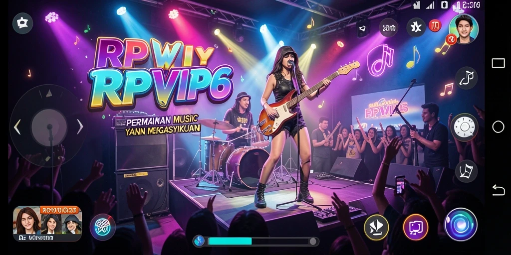 Screenshot gameplay RPVIP6 dengan alunan musik menarik.