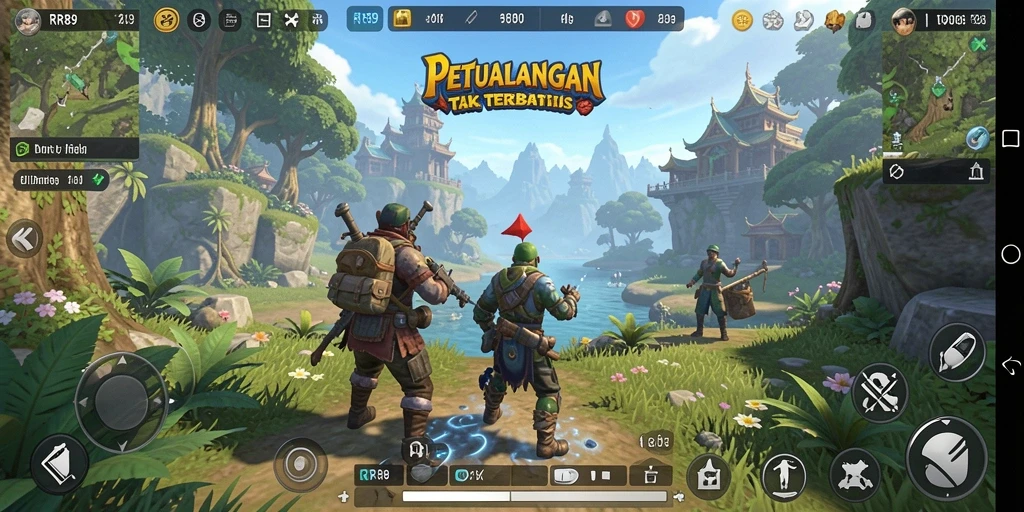 Screenshot gameplay RR89 menampilkan eksplorasi dalam dunia Open World yang kaya.