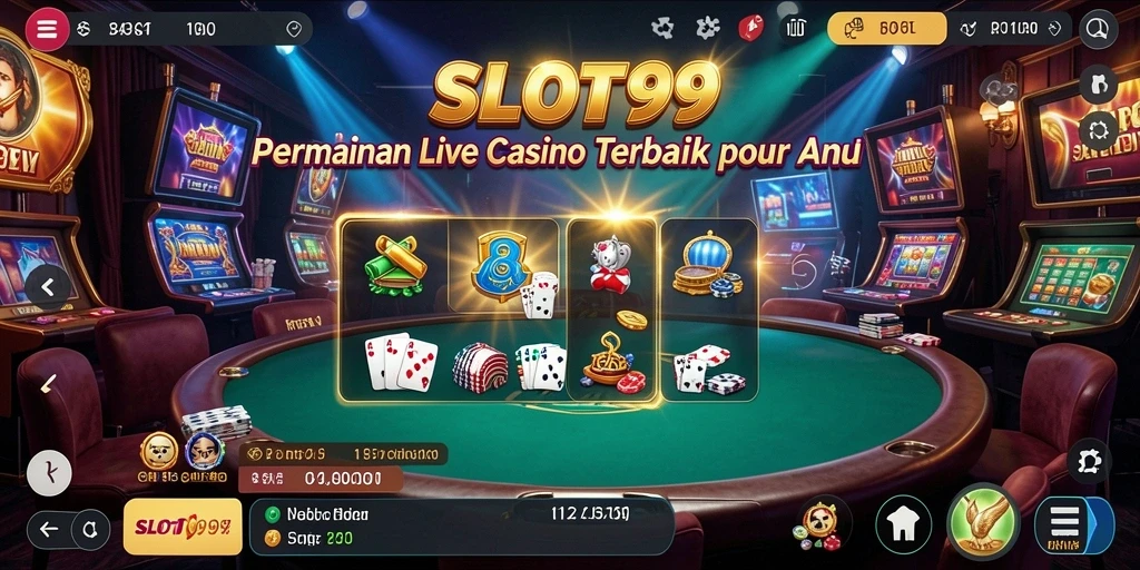 Screenshot SLOT99 menampilkan gameplay Live Casino yang mendebarkan dan interaktif.