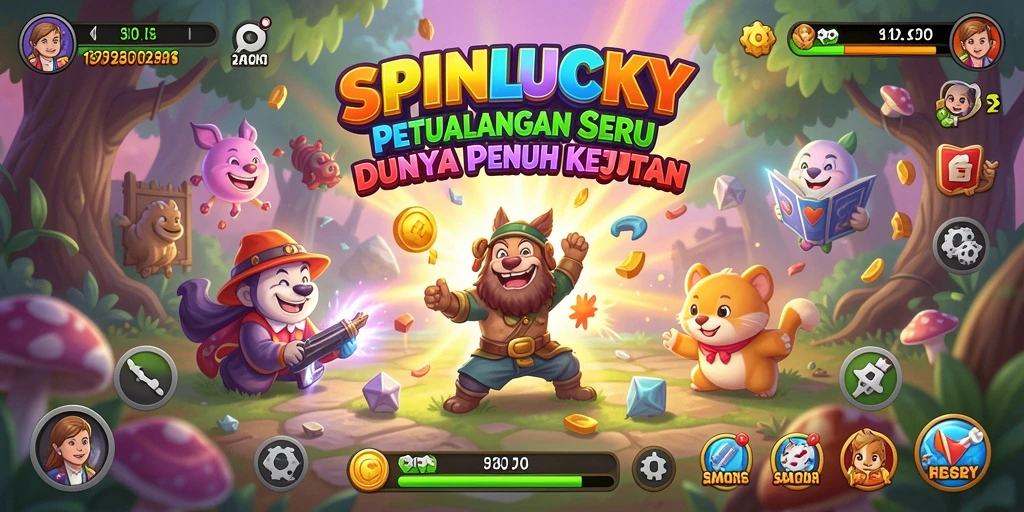 Gameplay SPINLUCKY yang penuh aksi dan petualangan menarik.