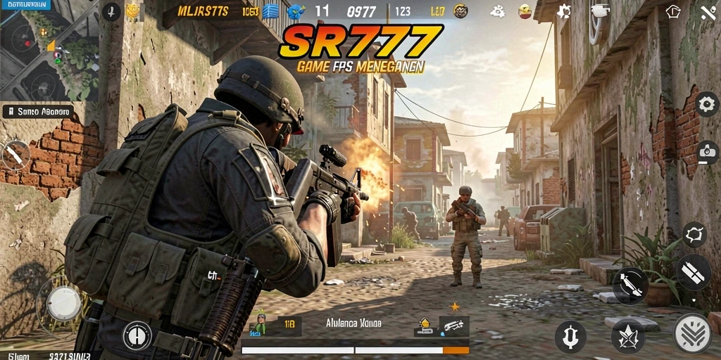 Tangkapan layar gameplay SR777 menunjukkan aksi pertempuran yang intens.
