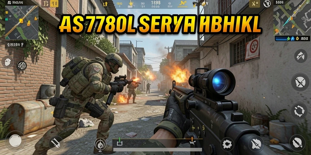 Screenshot gameplay ST789 menampilkan pertempuran intens di mode FPS.