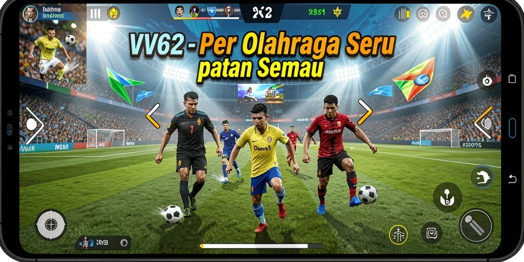 Gameplay mendebarkan dari VV62 dengan aksi olahraga intens.